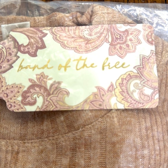 Band of the free sweater camel long sleeve ribbed knit sz Large New with tags - Picture 4 of 8